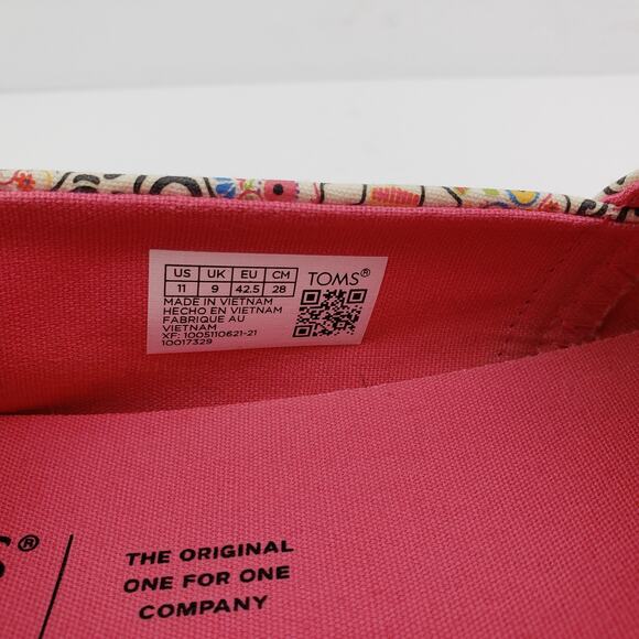 Toms Alpargata Dia de los Muertos Womens Size 11 Day of Dead Canvas Casual Shoes - Picture 12 of 12